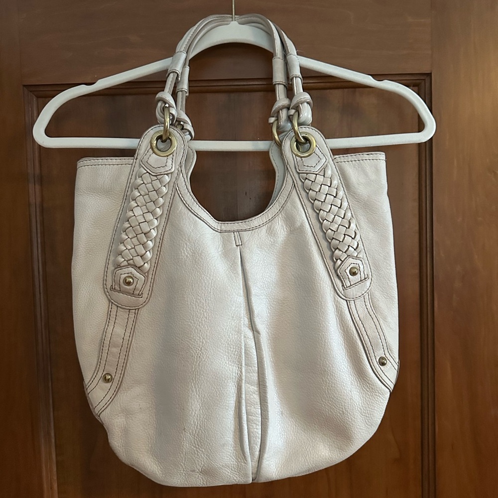 Banana Republic Cream Leather Shoulder Bag